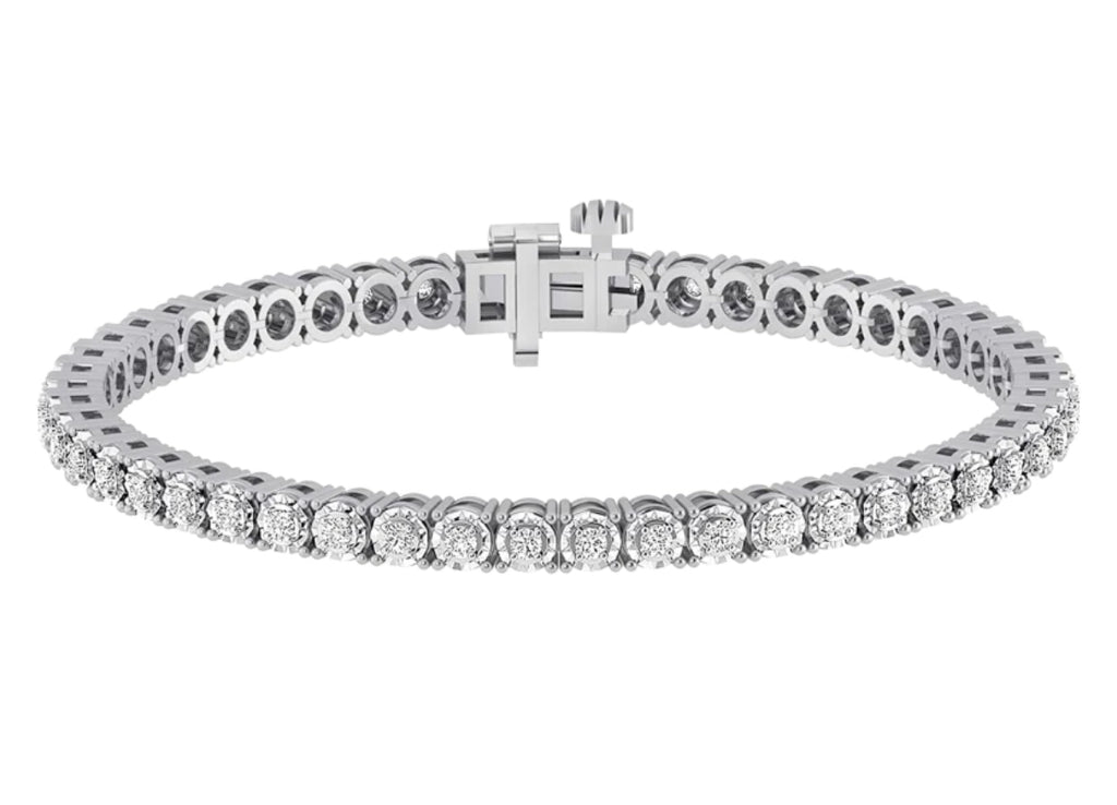 1.00 Carat Total Weight Real Diamond Tennis Bracelet