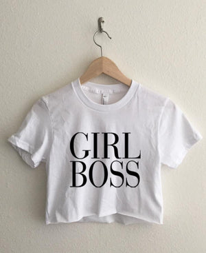 Girl Boss Short Sleeve Cropped T Shirt