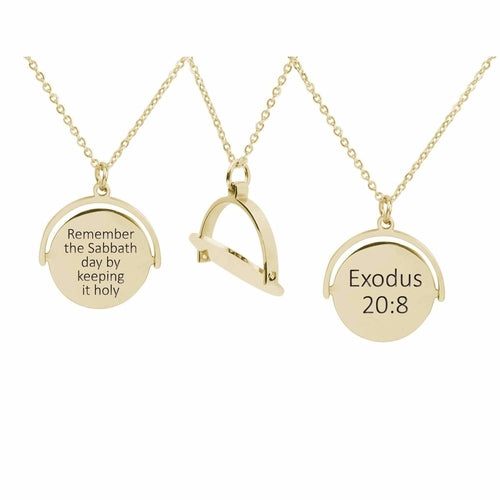 Rotating Disc Scripture Necklace
