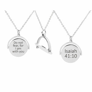 Rotating Disc Scripture Necklace
